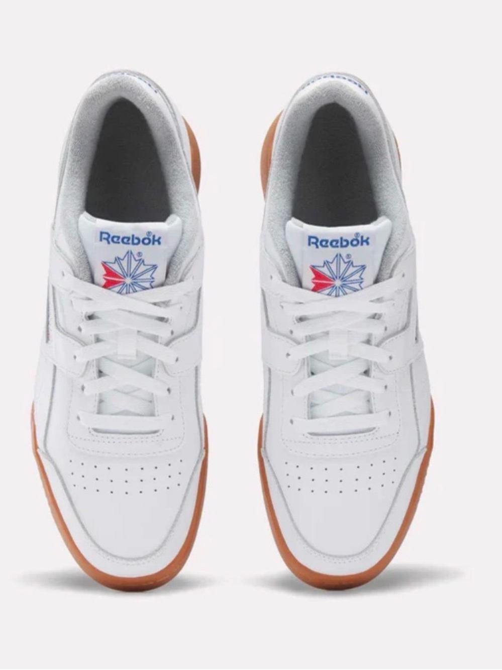 Reebok White Leather Sneakers with Gum Outsole